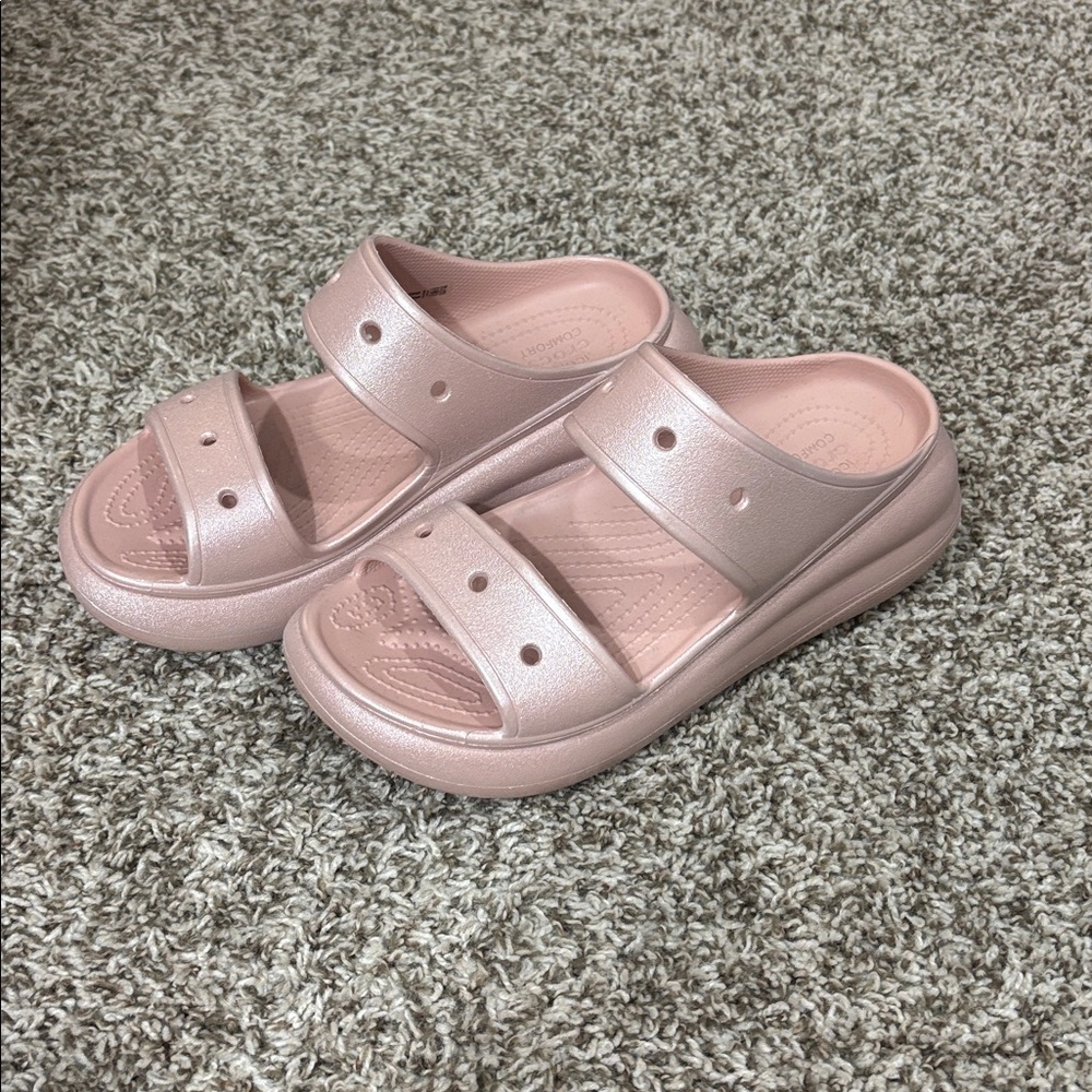 CROCS Light Pink Comfort Slides